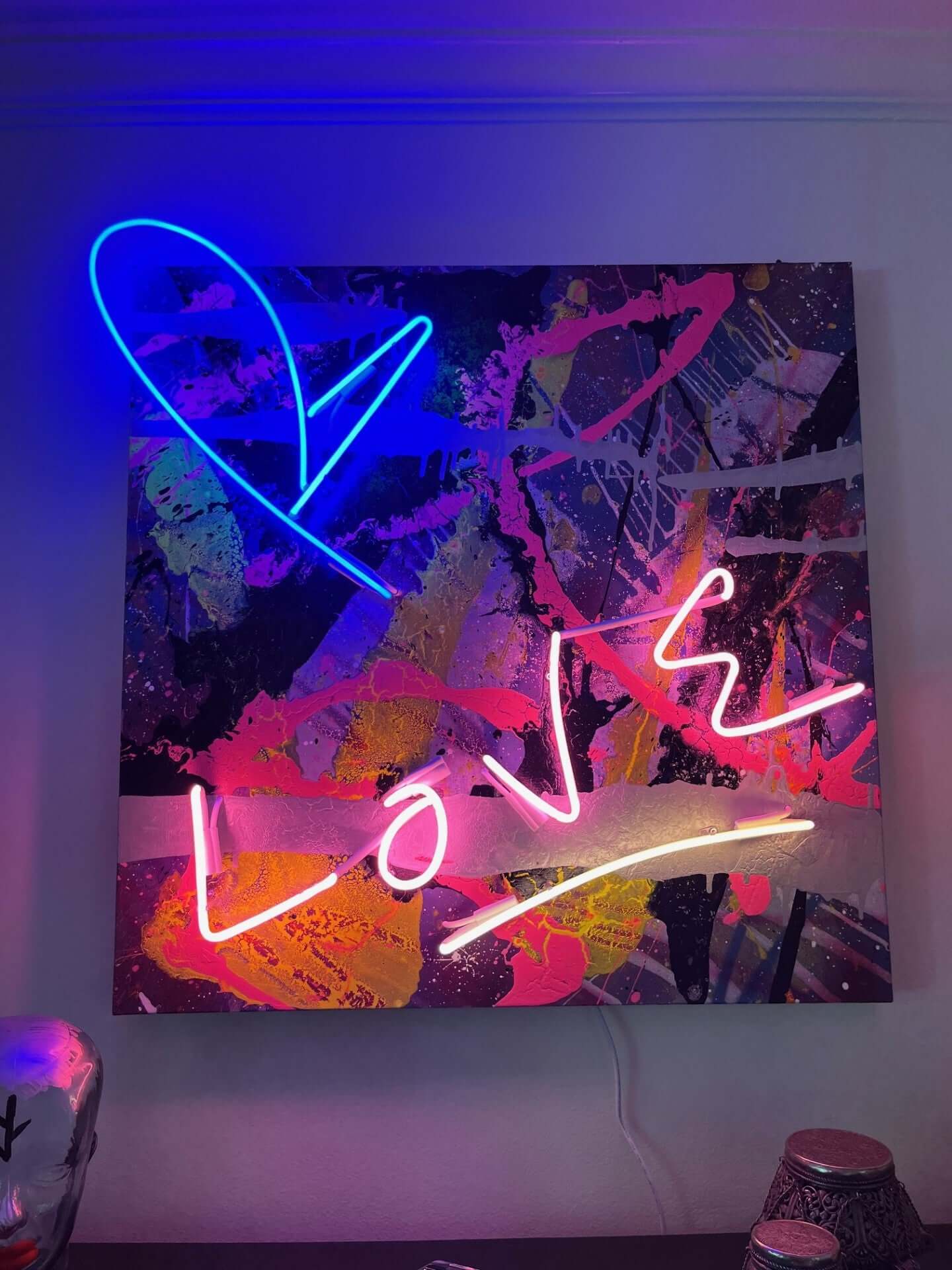 Love, 2024 — Neon, acrylic on canvas by Missy Sunseri