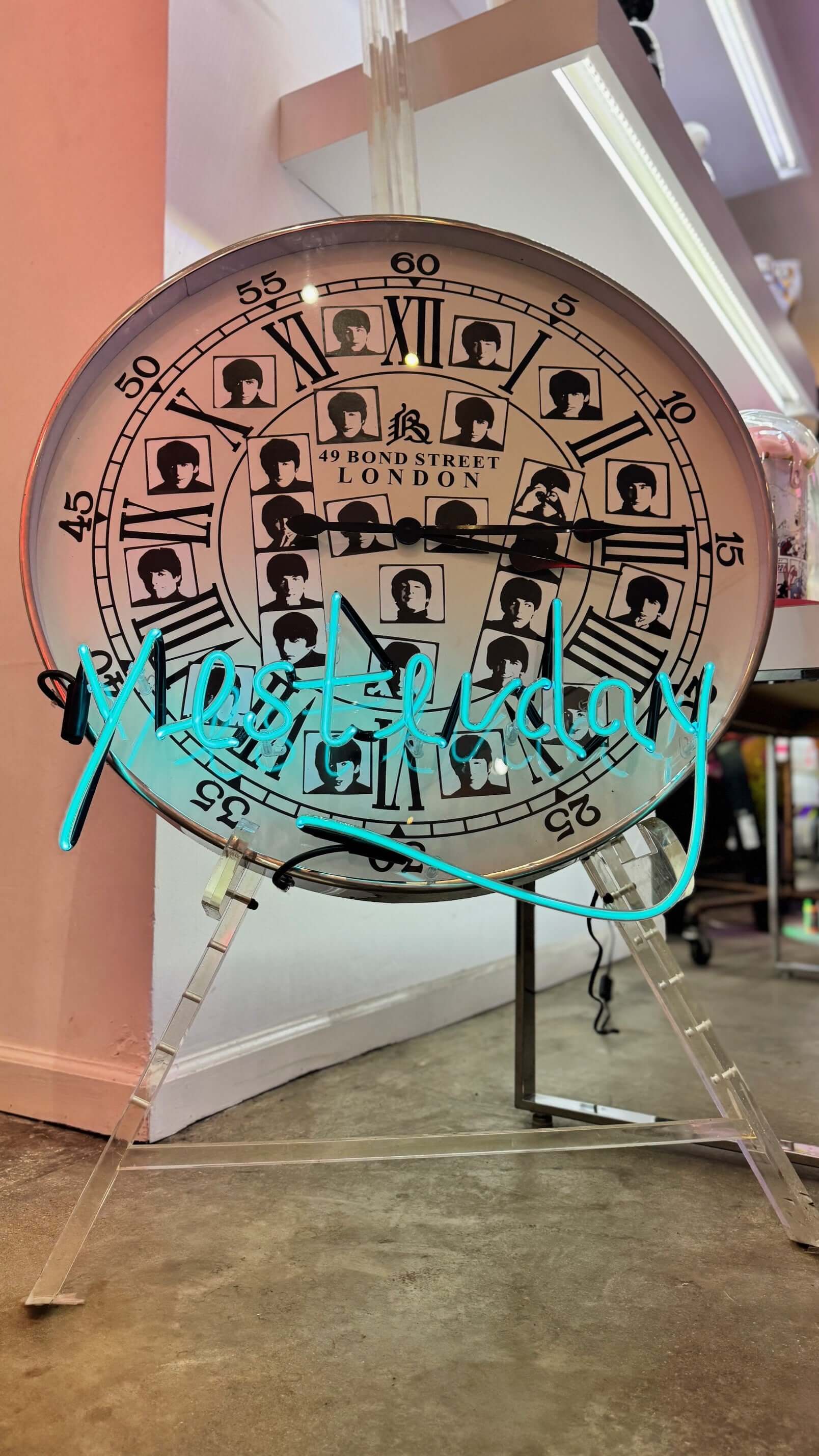 Yesterday — Real-glass neon clock by Missy Sunseri